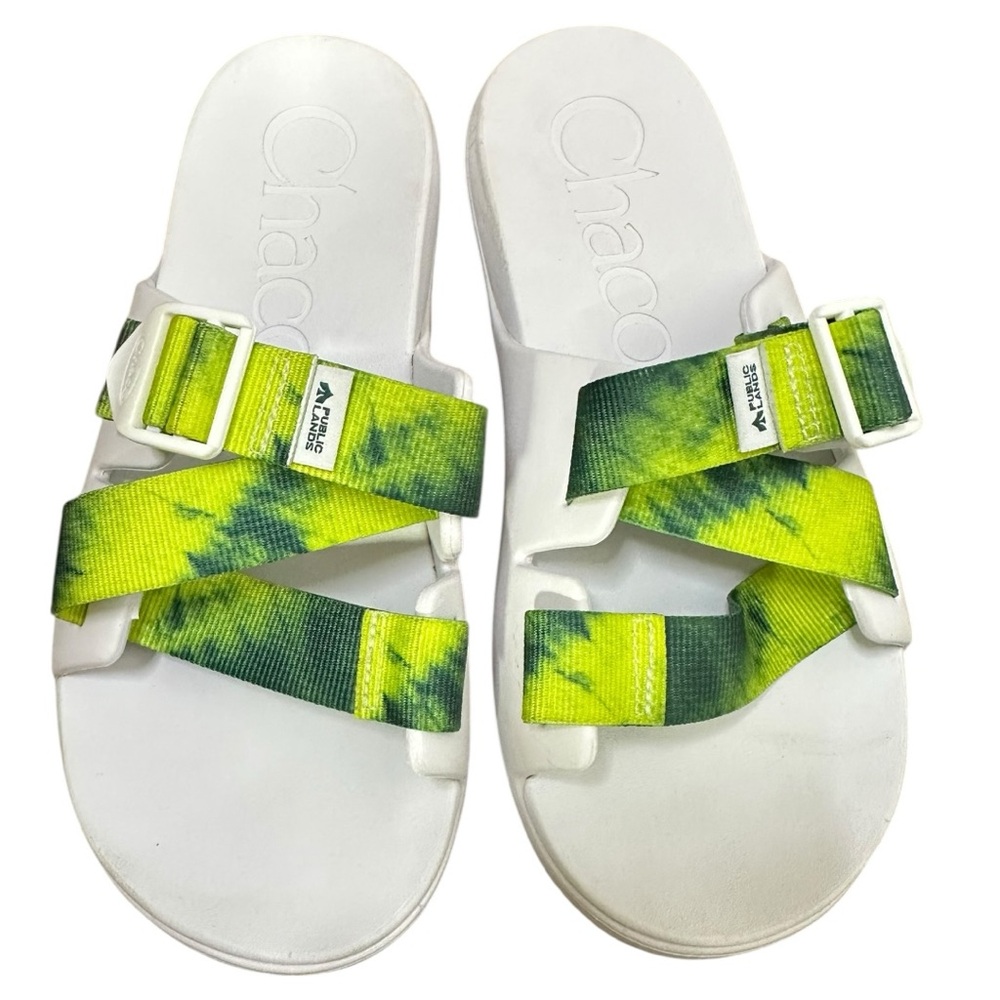 Chaco Tie Dye Chillo Green white Alpine Slides Sandals‎  Women’s 8